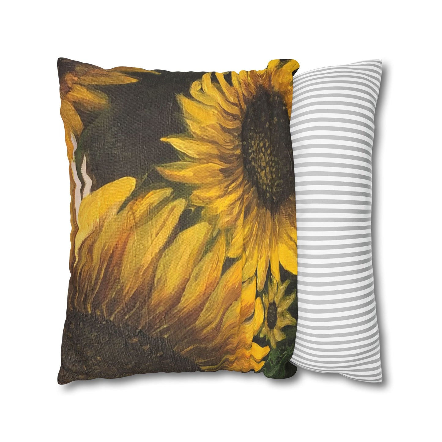 Spun Polyester Square Pillowcase, Sunflowers