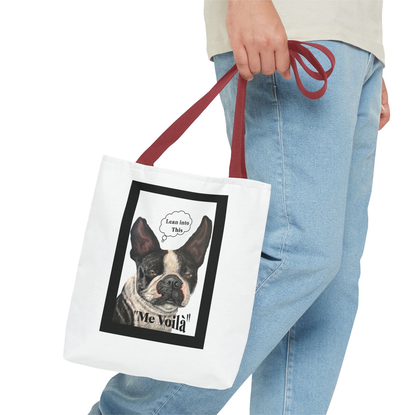 Tote Bag (AOP) "Lean on Me" Friendship Tote,  Dog Humor, Max Loves Pookie Collection