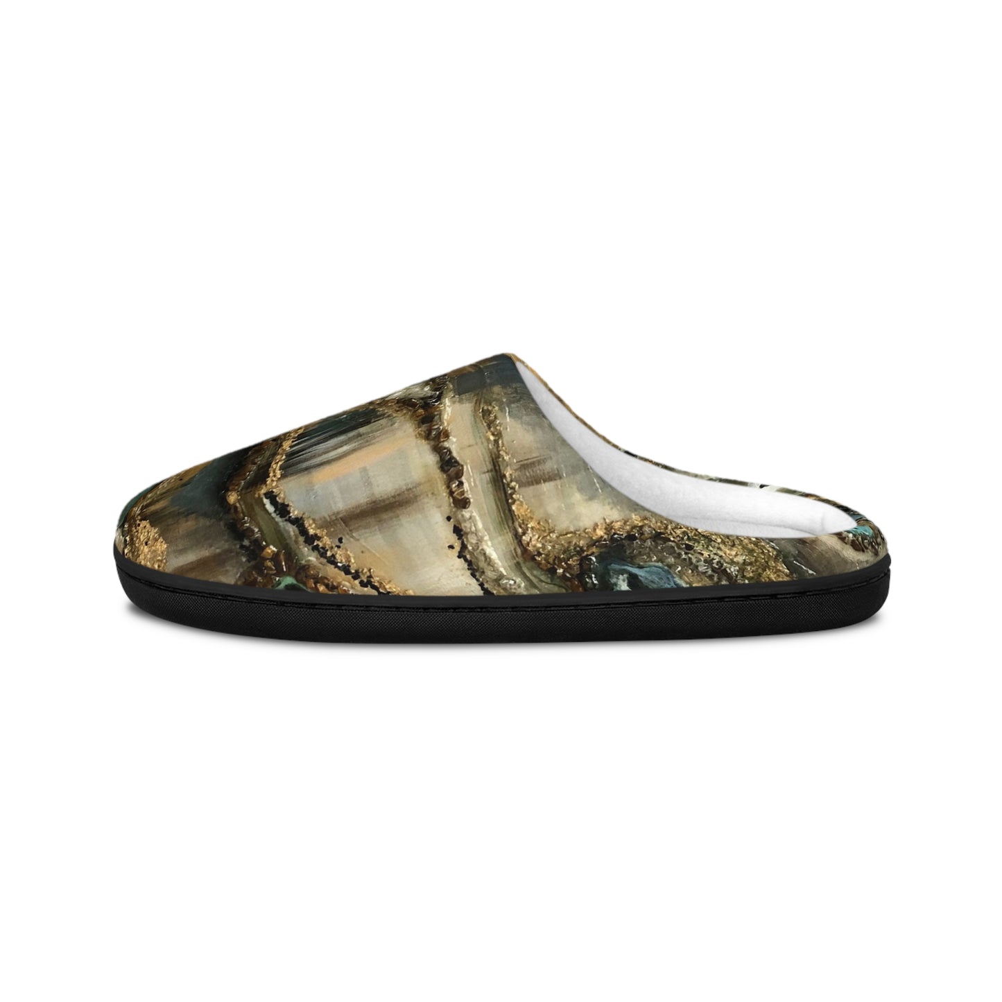 Men's Indoor Slippers, Whimsical Creek Bed Design with Life on the Bayou Collection