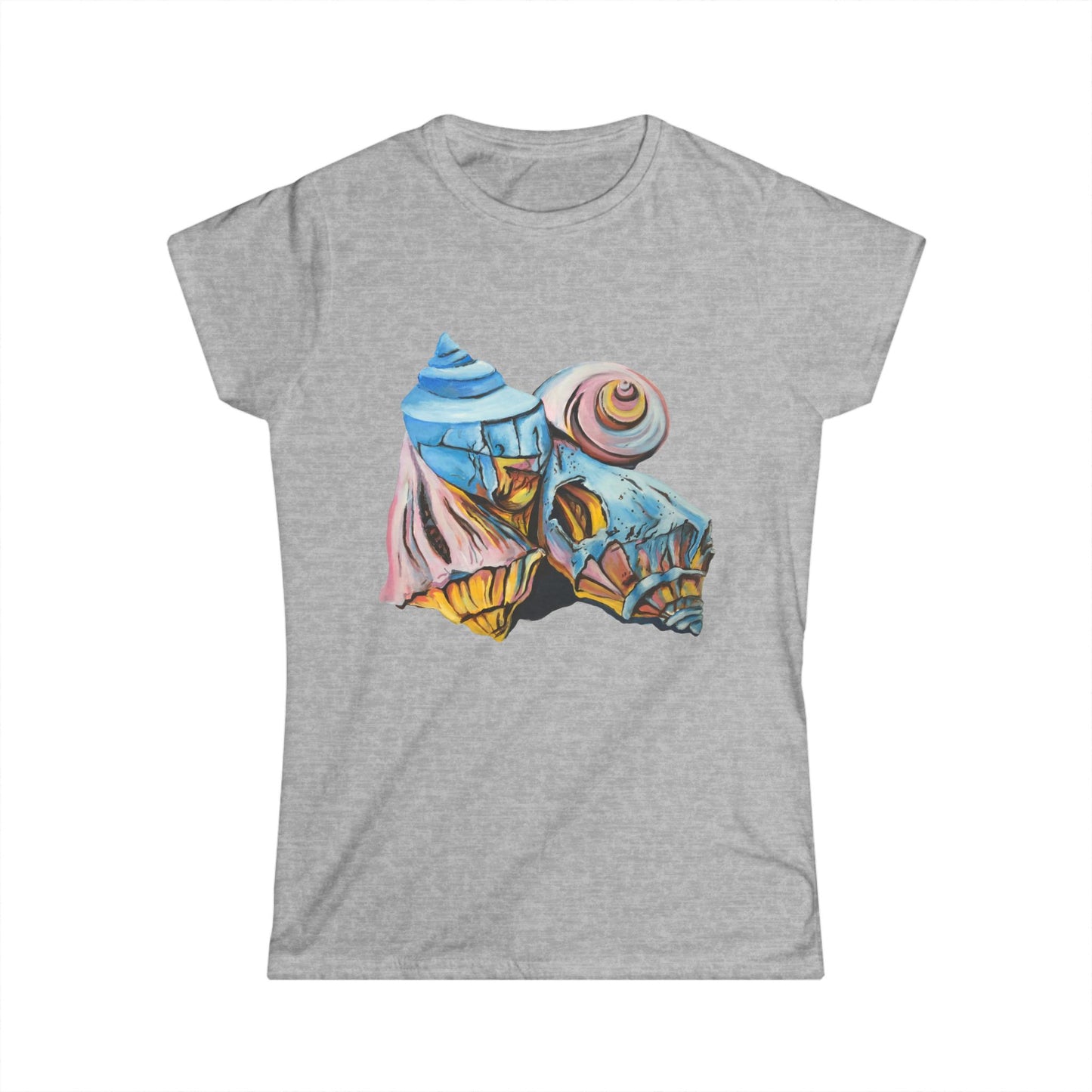 Women's Softstyle Tee, Beach Theme, Seashells