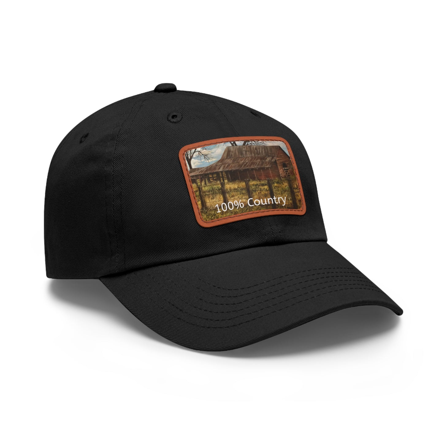 Dad Hat with Leather Patch (Rectangle), 100% Country, FrediFreds Home Collection