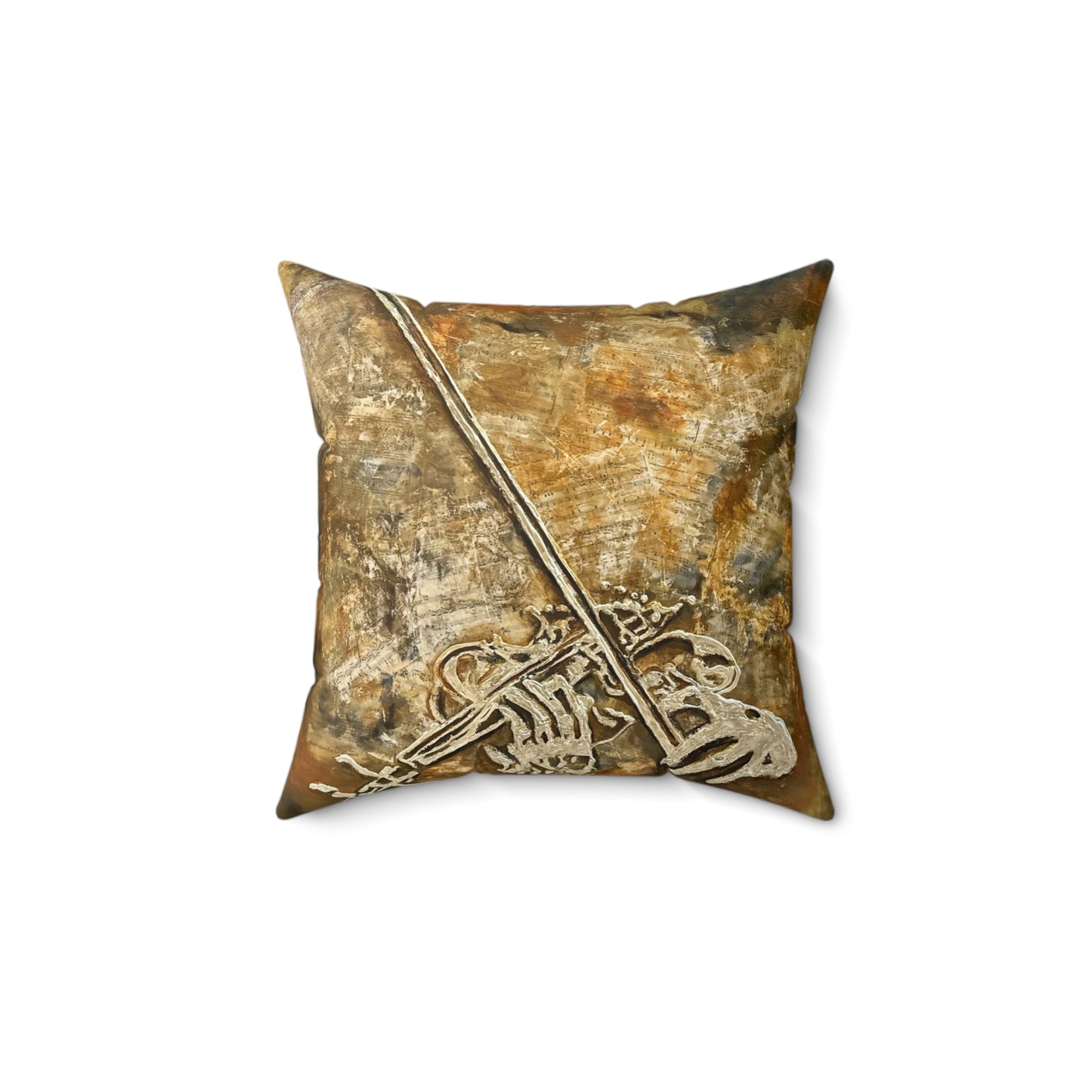 Spun Polyester Square Pillow, Voila, Orchestra Violins, Soul Music Collection