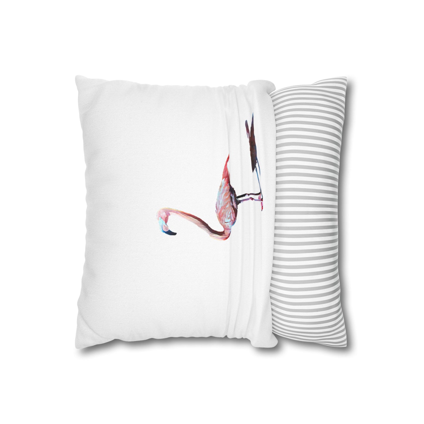 Spun Polyester Square Pillowcase, Flamingo, Beachwalker Club Collection