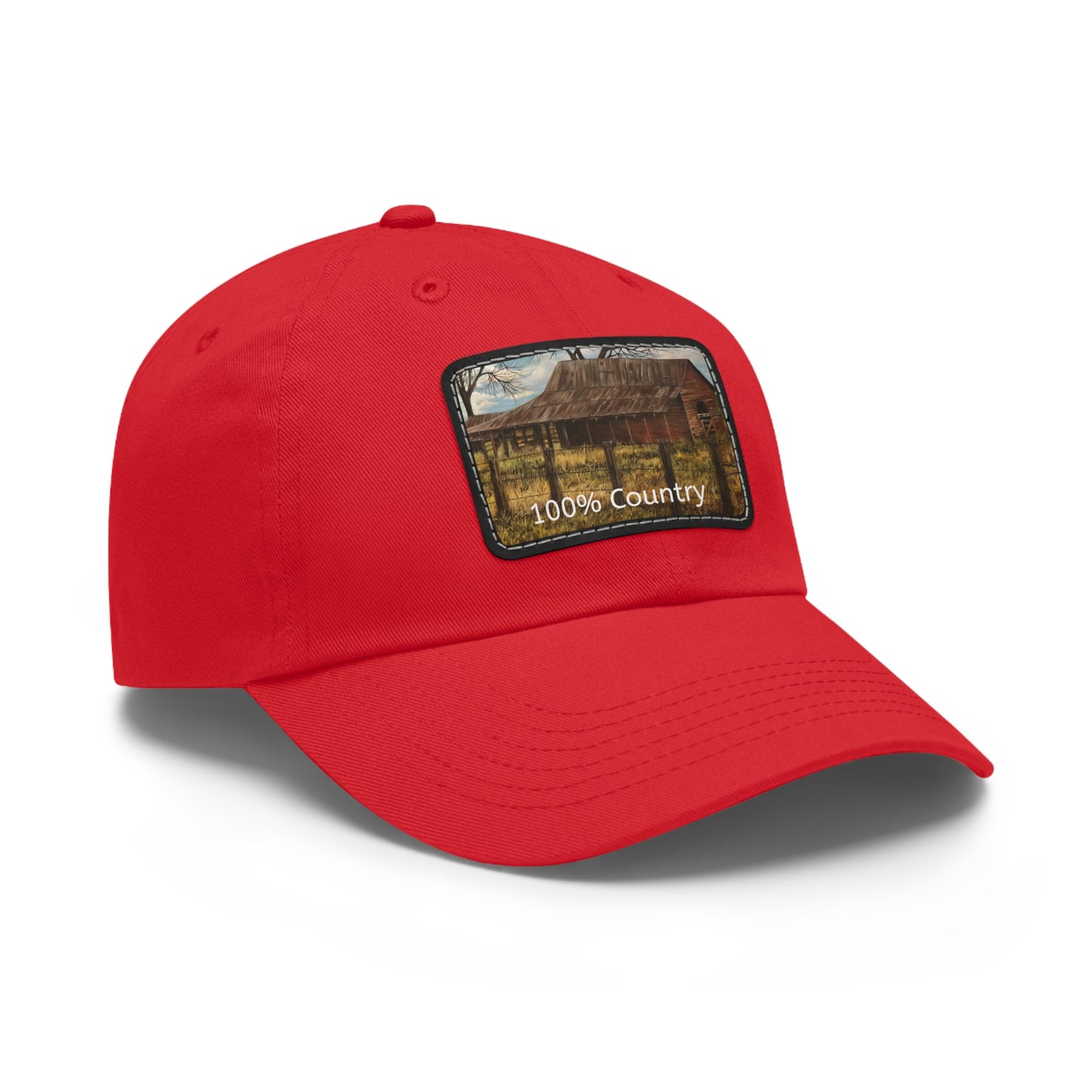 Dad Hat with Leather Patch (Rectangle), 100% Country, FrediFreds Home Collection