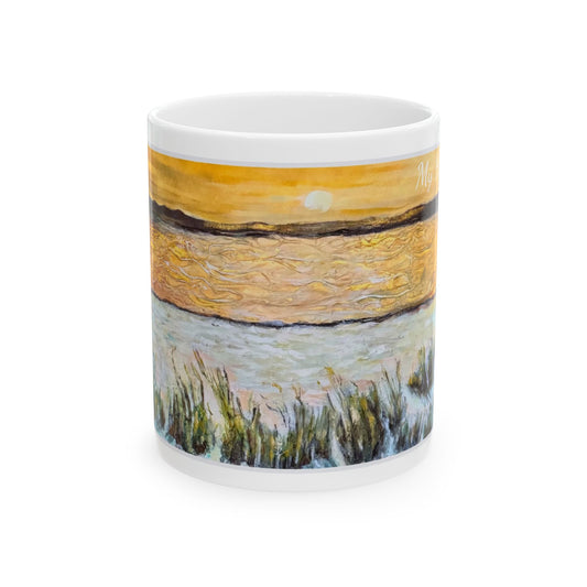 Ceramic Mug, (11oz, 15oz), Paradise, My Happy Place, Beachwalker Club Collection