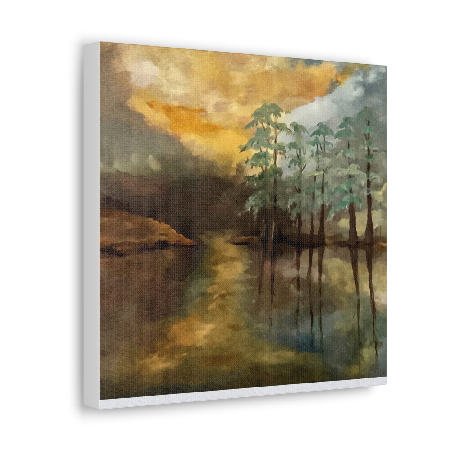 Canvas Gallery Wraps, Moon Lake Watercolor, FrediFreds Home Collection