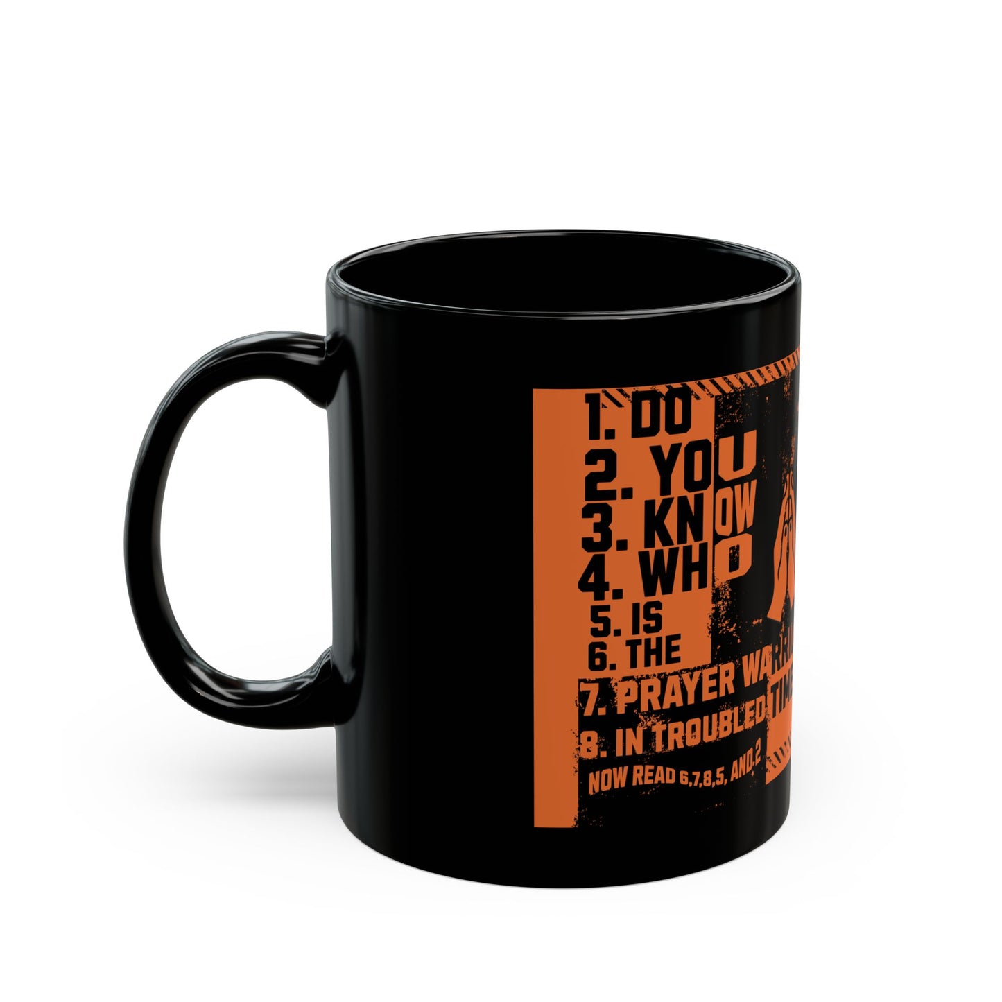 Black Mug (11oz, 15oz) ,"Prayer Warrior", FrediFreds Home Collection