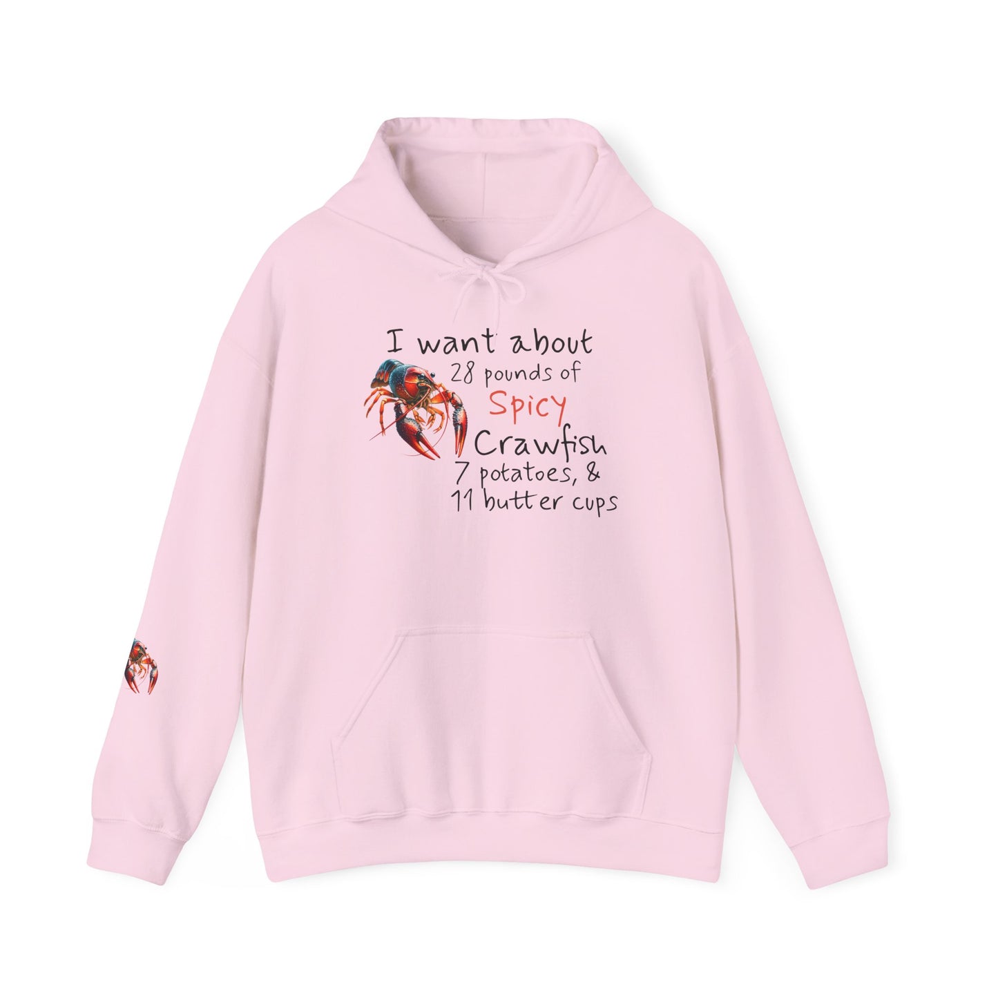 Unisex Heavy Blend™ Hooded Sweatshirt,  I Want 28 Pounds of Crawfish Design, Life on the Bayou Collection