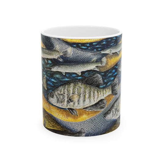 Ceramic Mug, (11oz, 15oz), Original Art, My Fishing Hole, FrediFreds Home Collection