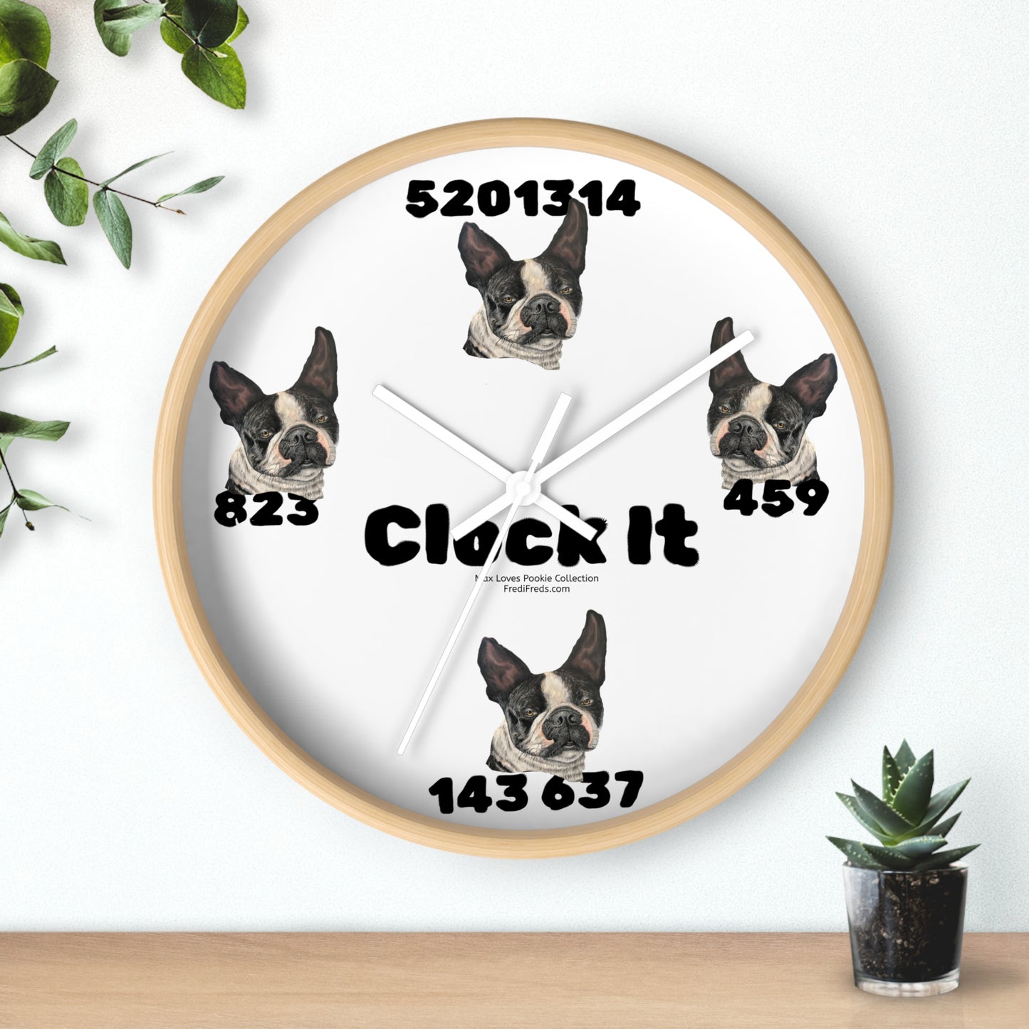 Wall Clock,  "Clock It", Humorous, Romantic, Friendship, Max Loves Pookie Collection