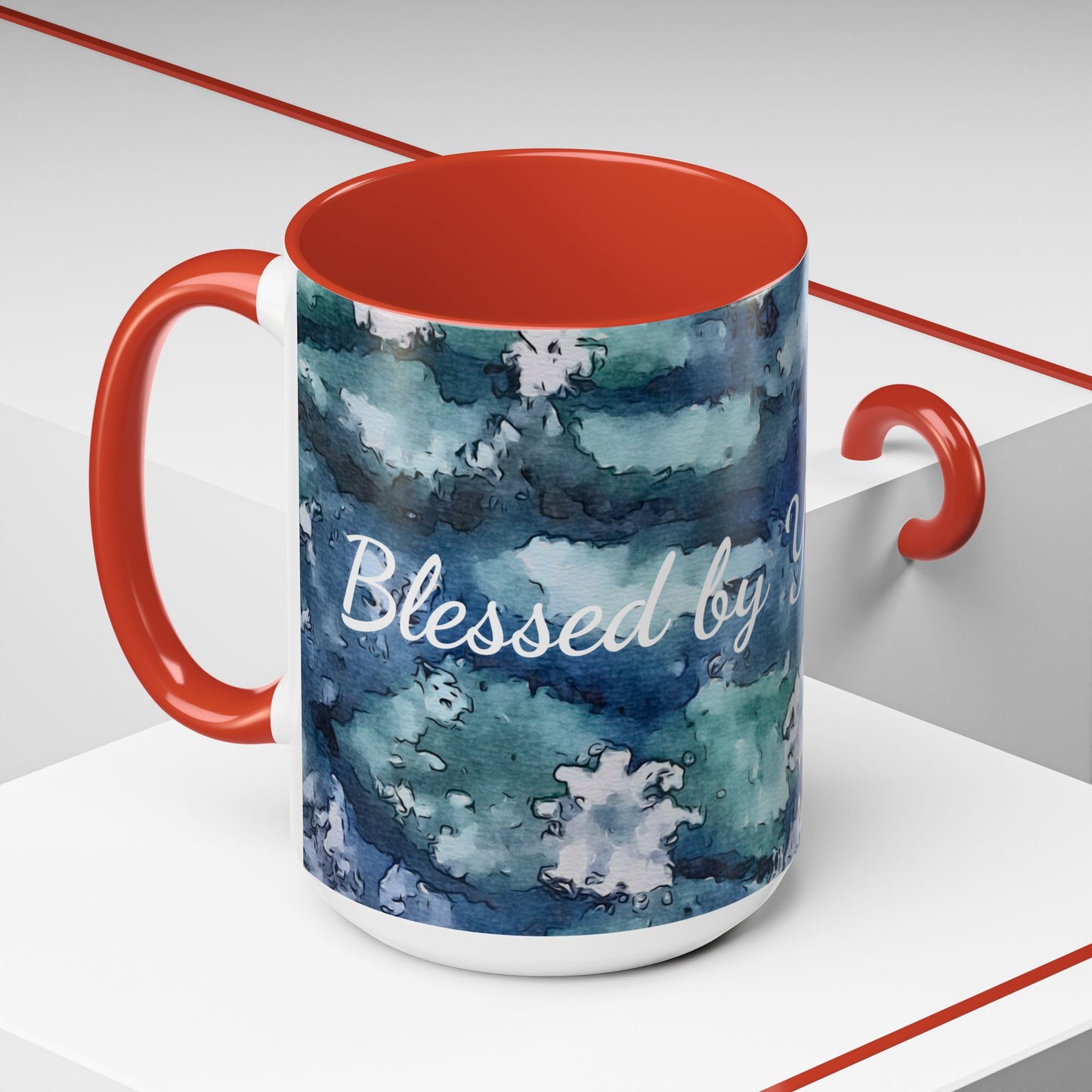 Accent Coffee Mug (11, 15oz), Water Lilies, Blessed, Morning Devotion, FrediFreds Home Collection