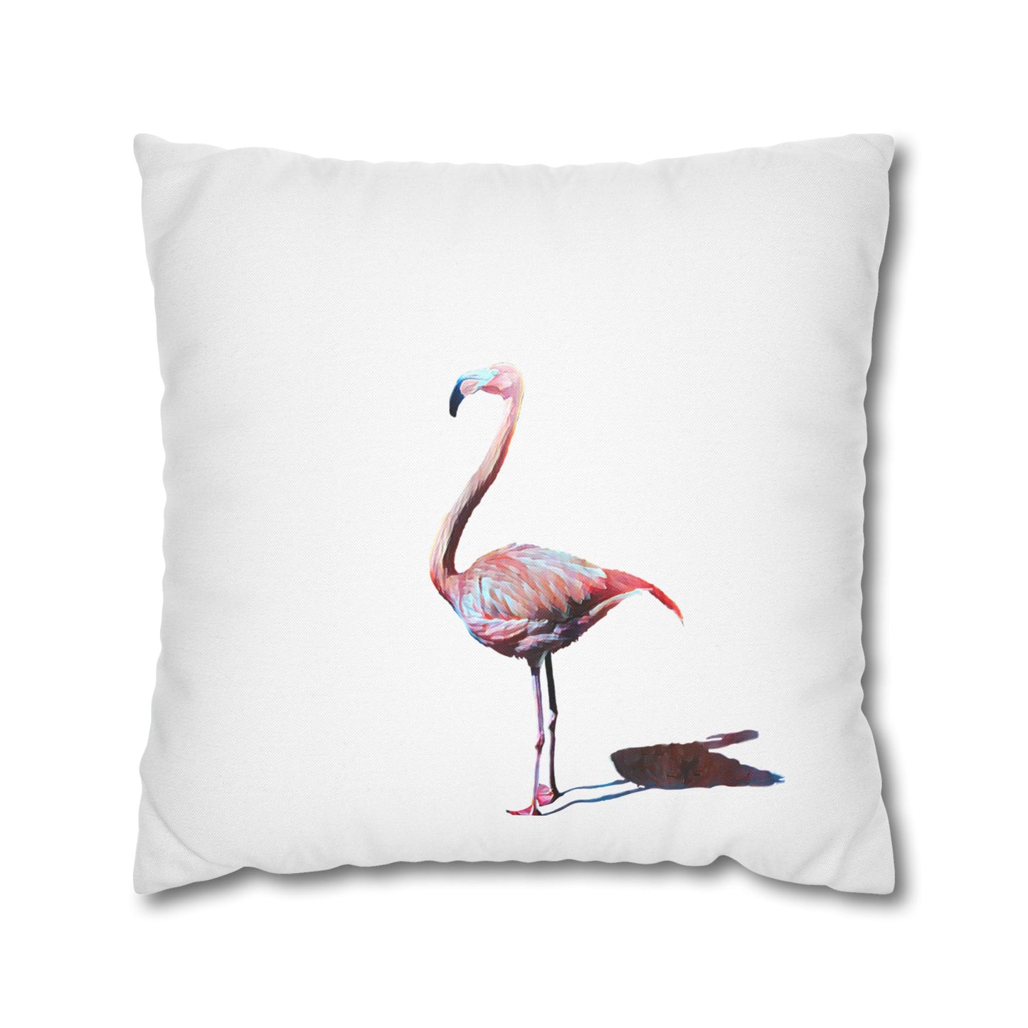 Spun Polyester Square Pillowcase, Flamingo, Beachwalker Club Collection