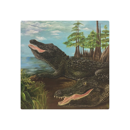 Metal Art Sign, Alligator Landing, Life on the Bayou Collection