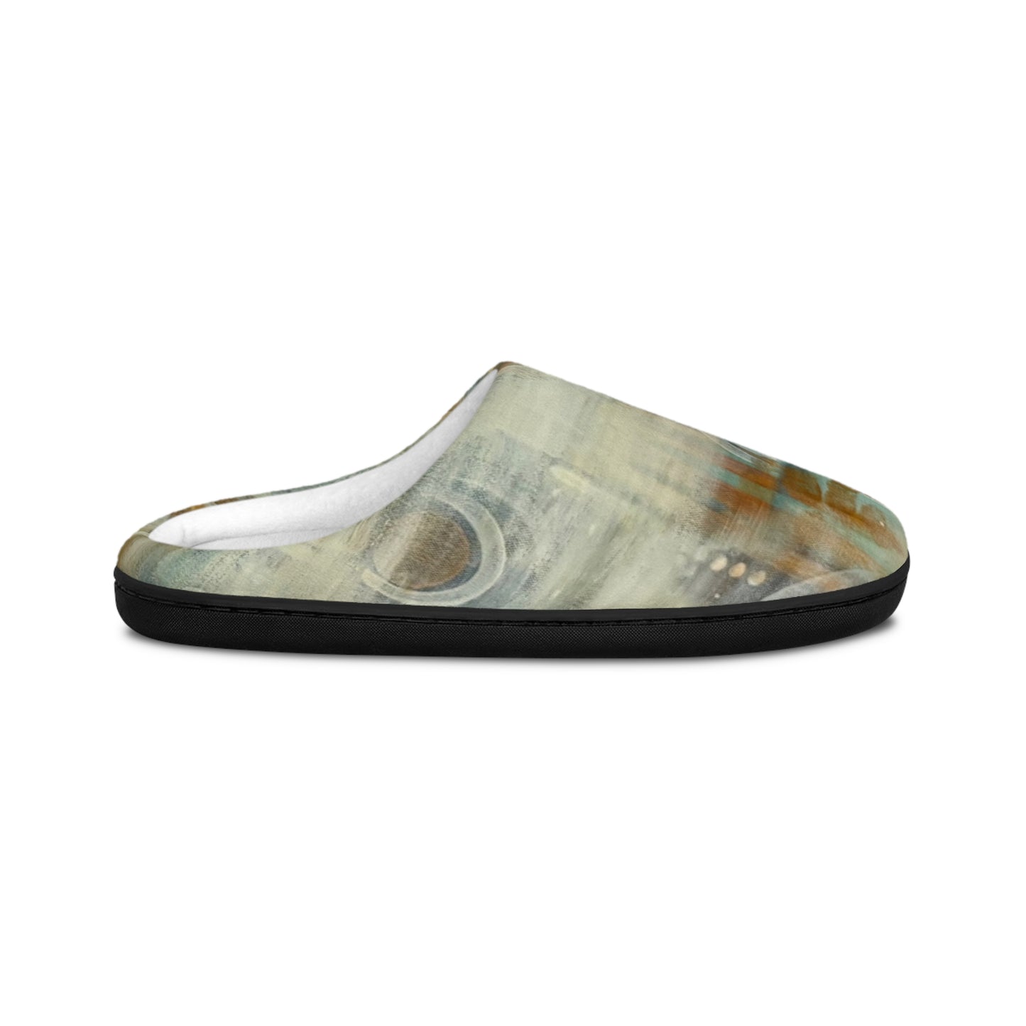 Men's Indoor Slippers, Artsy,  Abstract Neutral, FrediFreds Home Collection