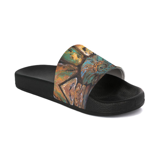 Women's Slide Sandals, Earth Tones, Fossil, FrediFreds Home Collection