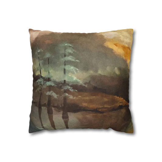 Spun Polyester Square Pillowcase, Moon Lake, FrediFreds Home Collection