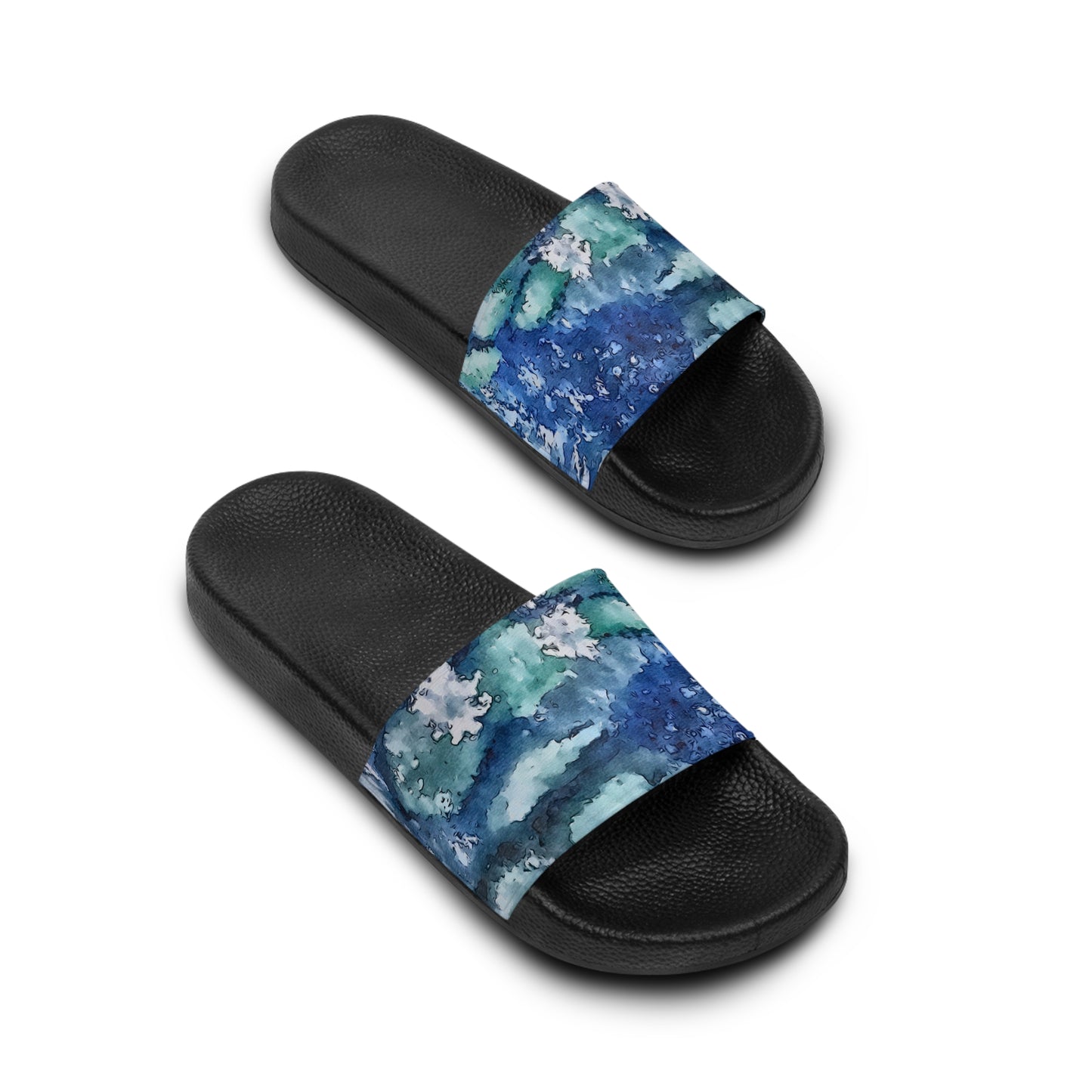 Women's Slide Sandals, Water Lillies, FrediFreds Home Collection