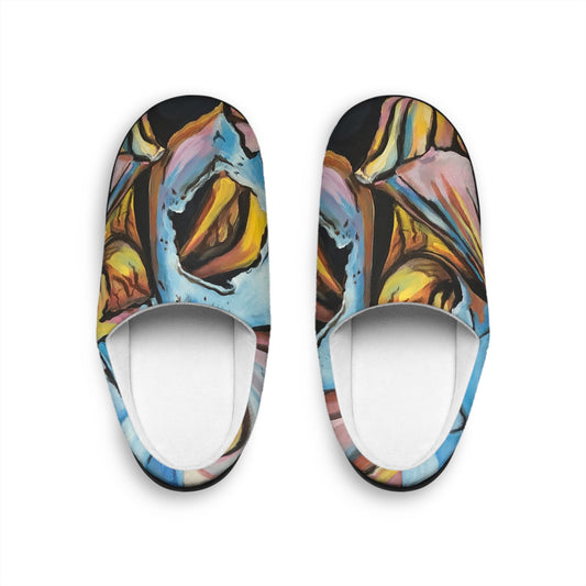 Women's Indoor Slippers, Pastel Beach Shell Printed Design, BeachWalker Club Collection