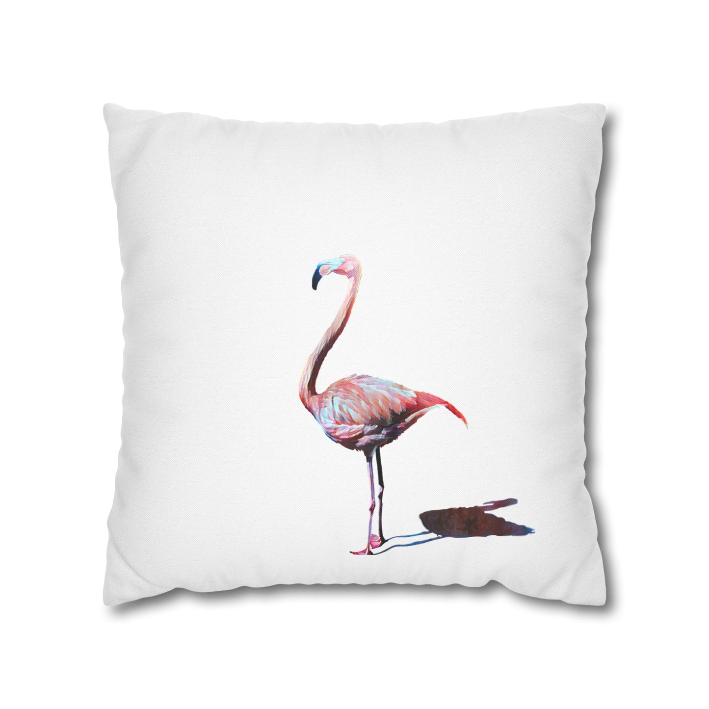 Spun Polyester Square Pillowcase, Flamingo, Beachwalker Club Collection