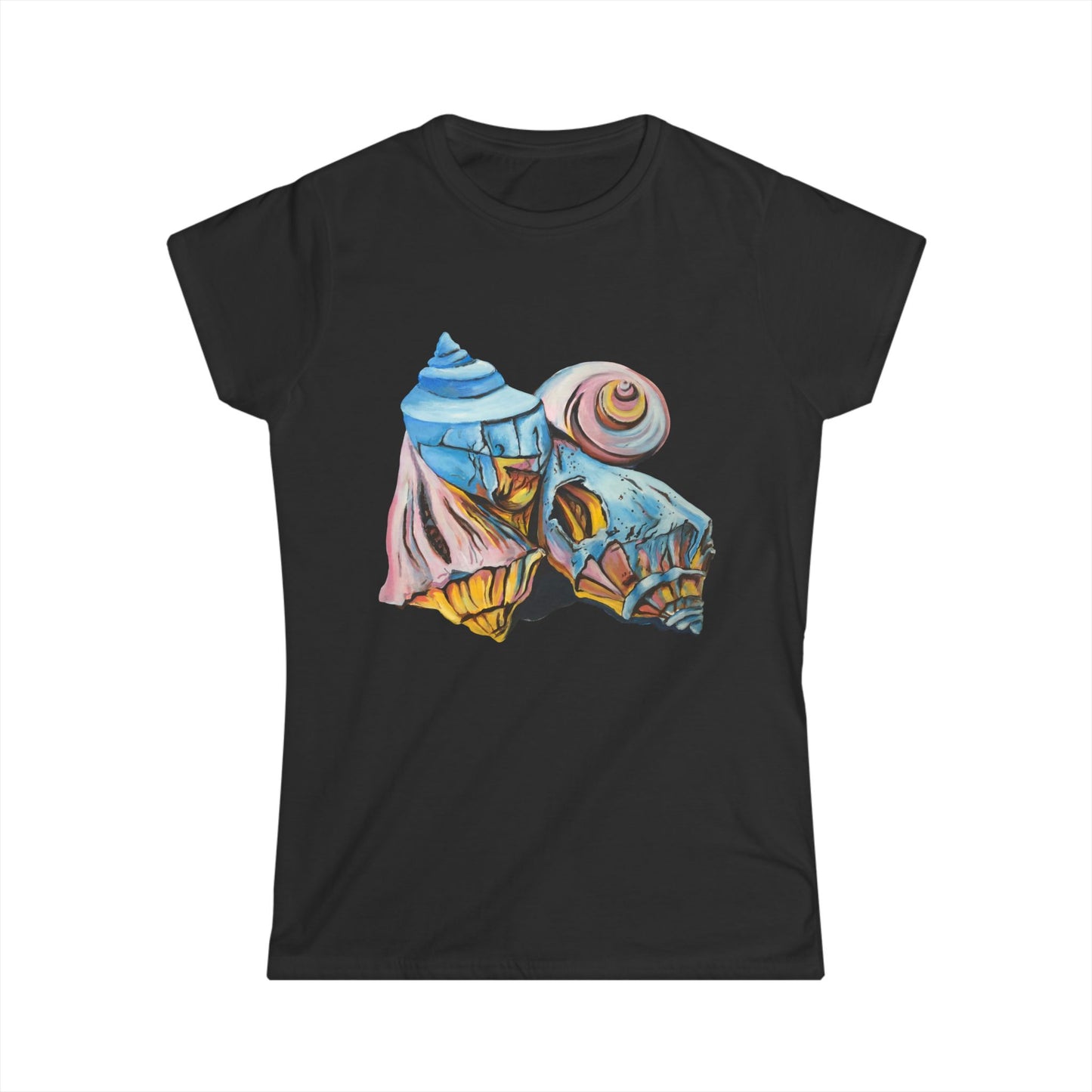 Women's Softstyle Tee, Beach Theme, Seashells