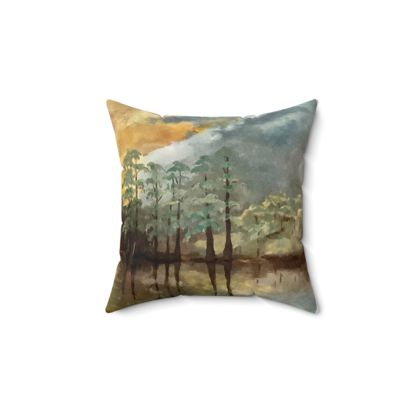 Spun Polyester Square Pillow, Moon Lake, FrediFreds Home Collection