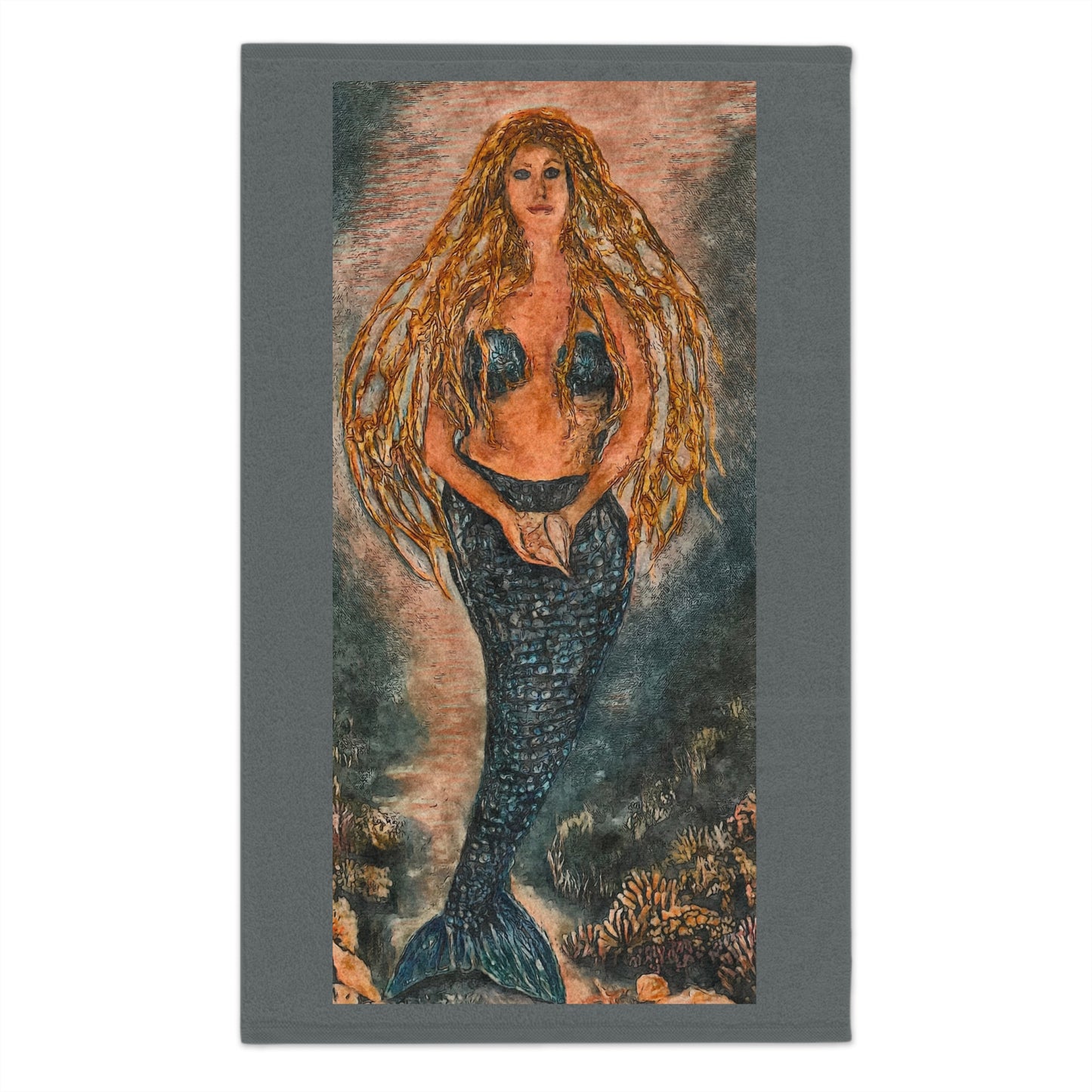 Rally Towel, 11x18, Iva by the Sea, Mermaid, Beachwalker Club Collection