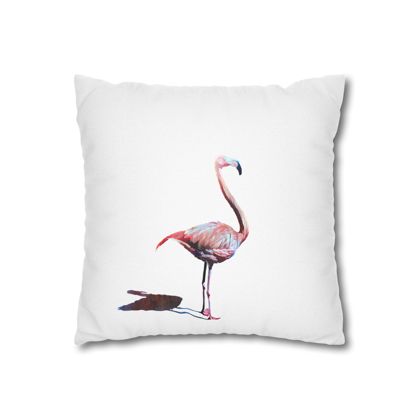 Spun Polyester Square Pillowcase, Flamingo, Beachwalker Club Collection