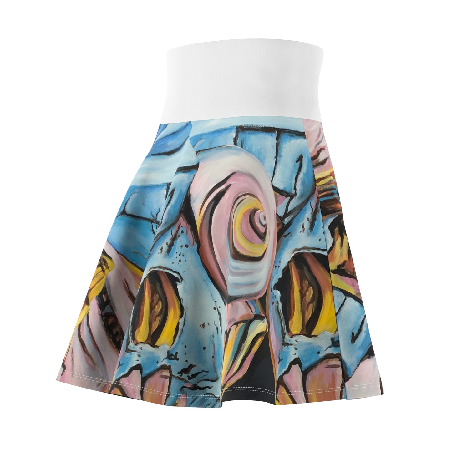 Women's Skater Skirt (AOP), Artsy Beach Shells, Beachwalker Club Collection