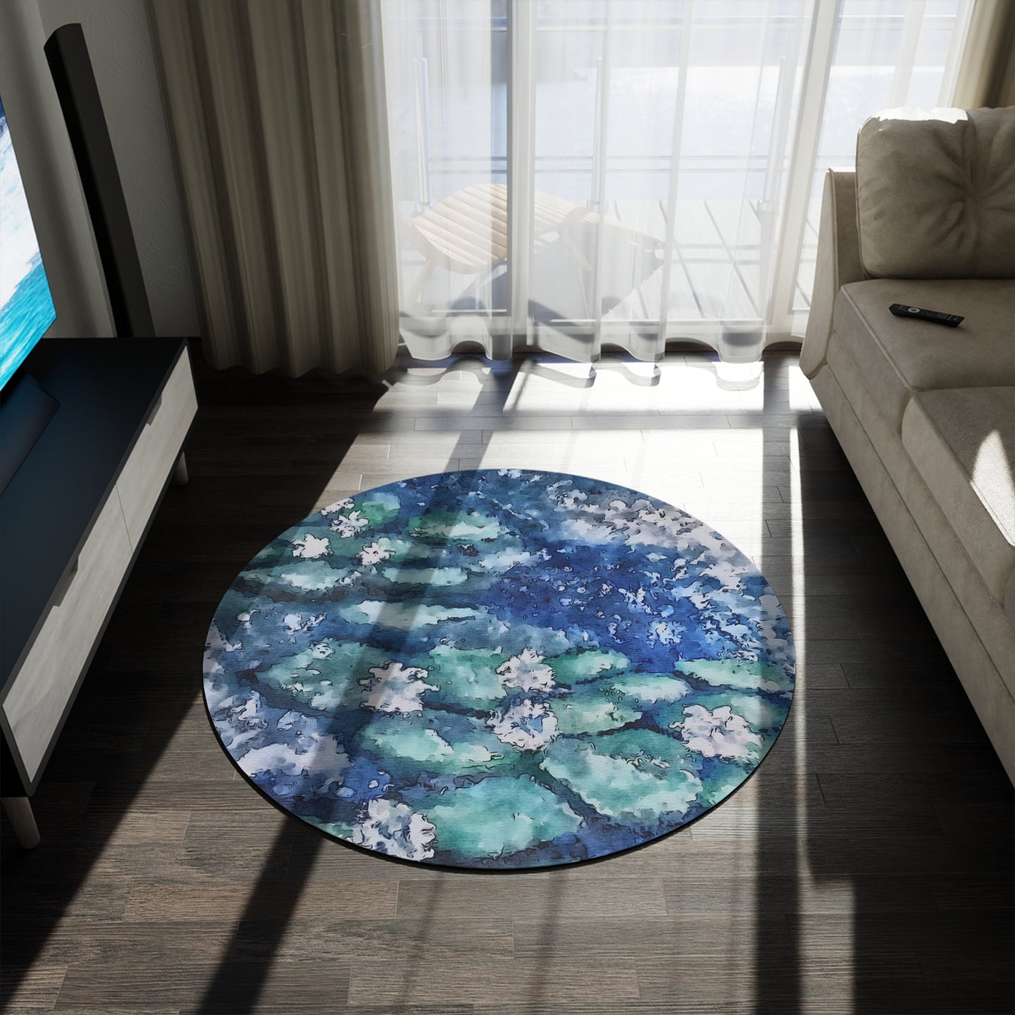 Round Rug, Water Lilies, FrediFreds Home Collection