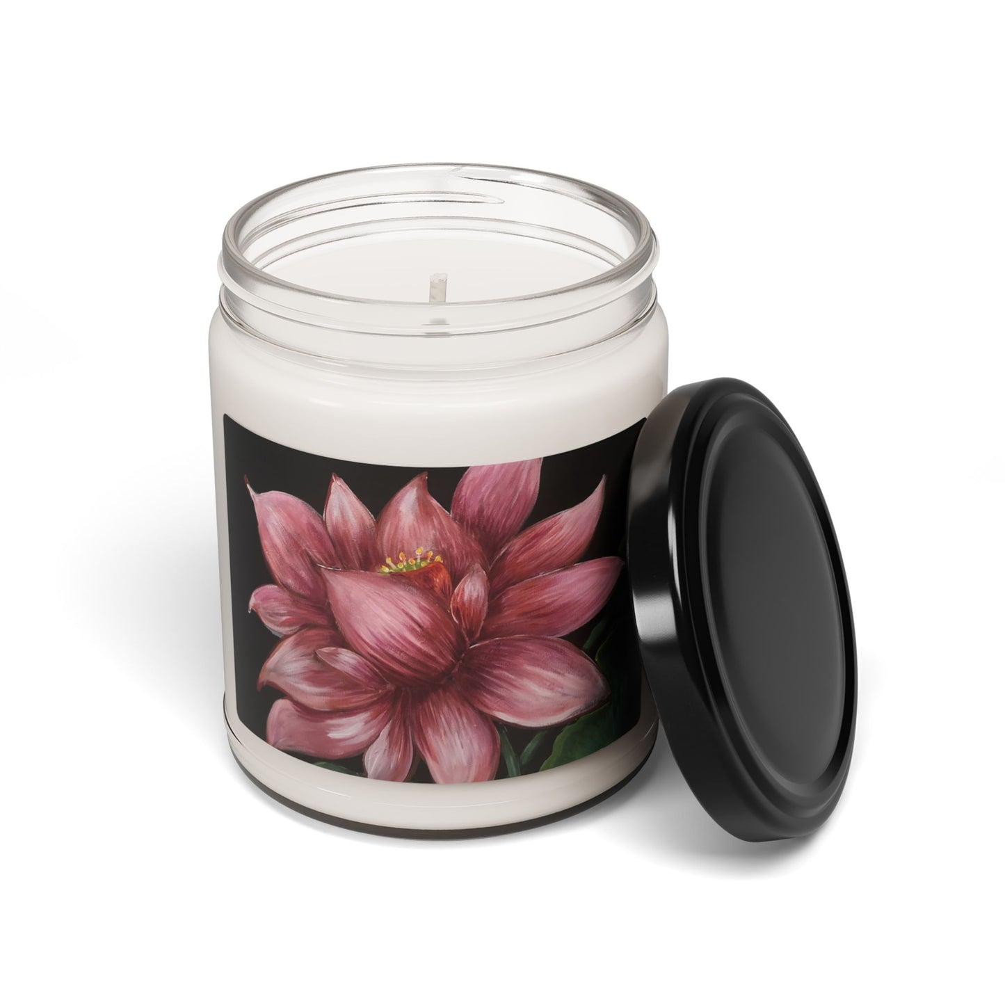 Scented Soy Candle, 9oz, Lotus, Strength, Resilience, Rebirth, Art, FrediFreds Home Collection