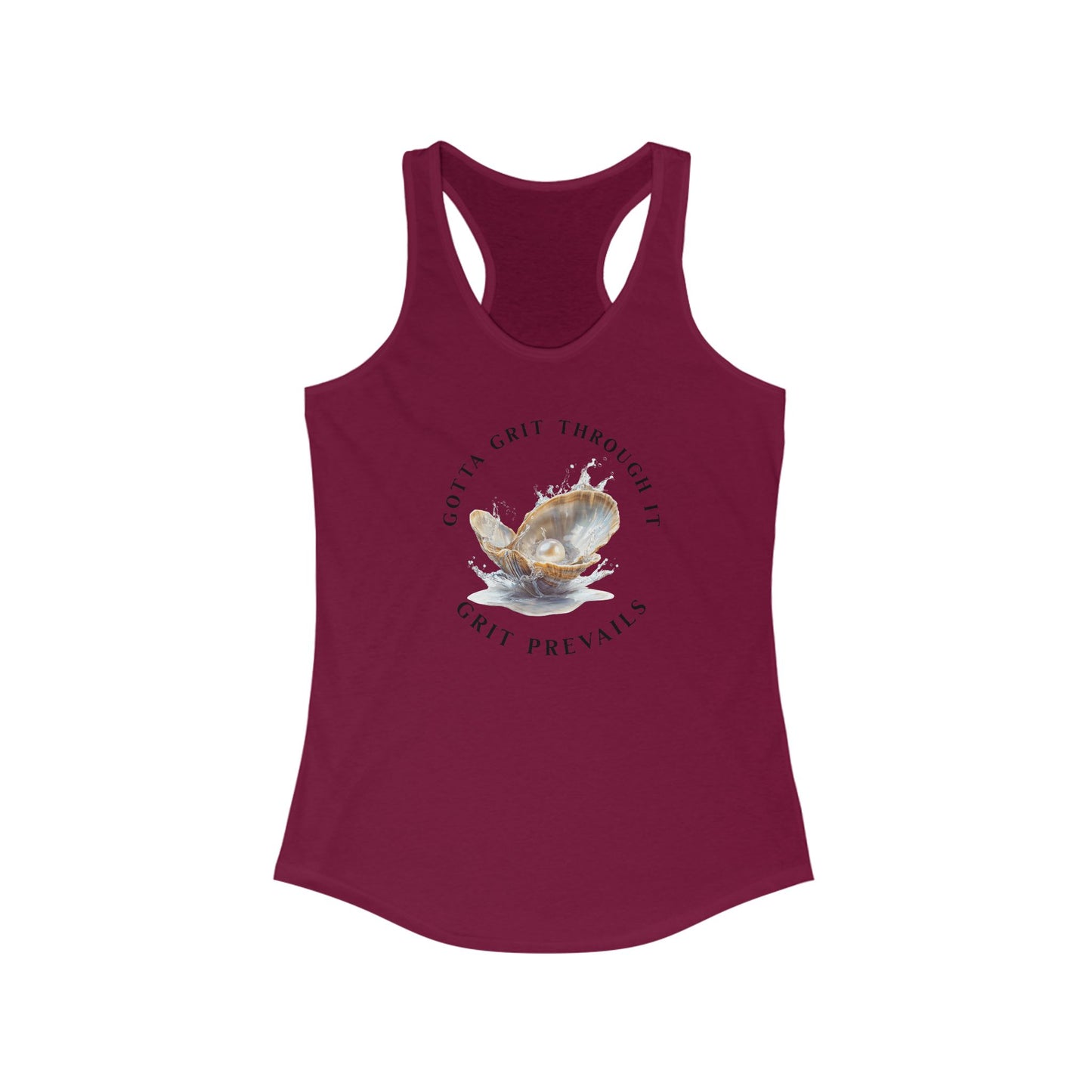 Women's Ideal Racerback Tank With Print Design "Grit Prevails", Gotta Grit Through It Collection