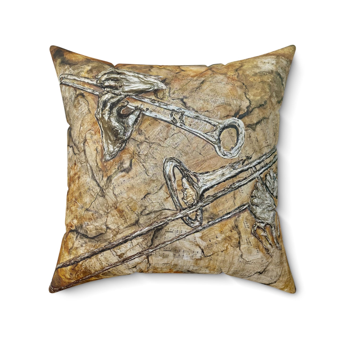 Spun Polyester Square Pillow, Voila Orchestra, Trio, Artwork, Soul Music Collection