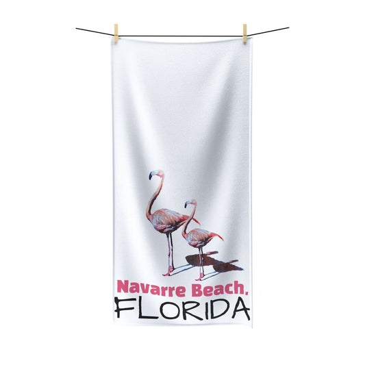 Polycotton Towel, Flamingo,  Navarre Beach, Beachwalker Club Collection