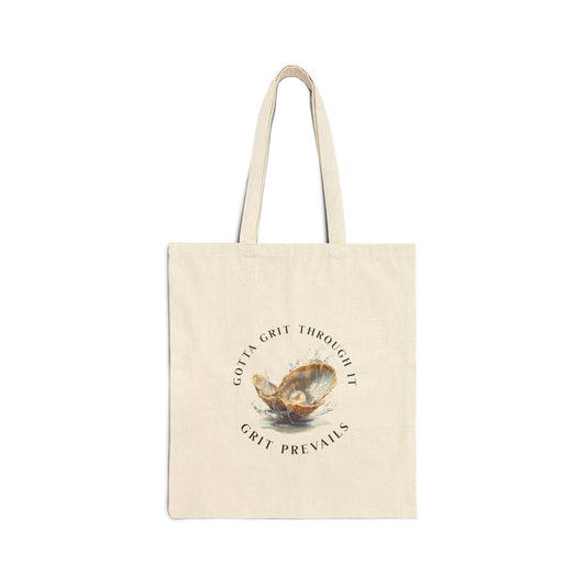 Cotton Canvas Tote Bag, Grit Prevails, Gotta Grit Through It Collection