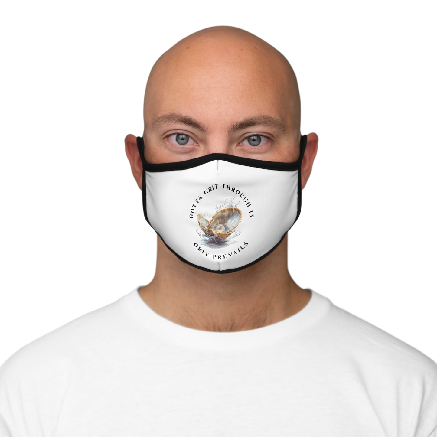 Fitted Polyester Face Mask, Grit Prevails, Gotta Grit Through It Collection