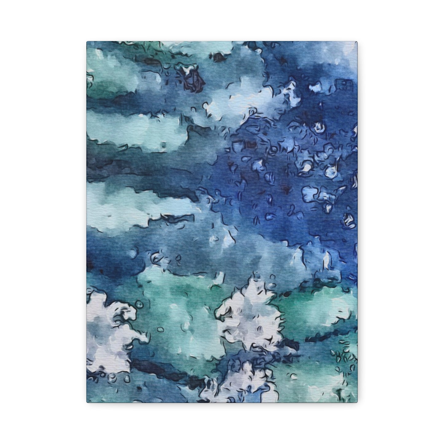 Matte Canvas, Stretched, 1.25", Water Lilies, Abstract, FrediFreds Home Collection