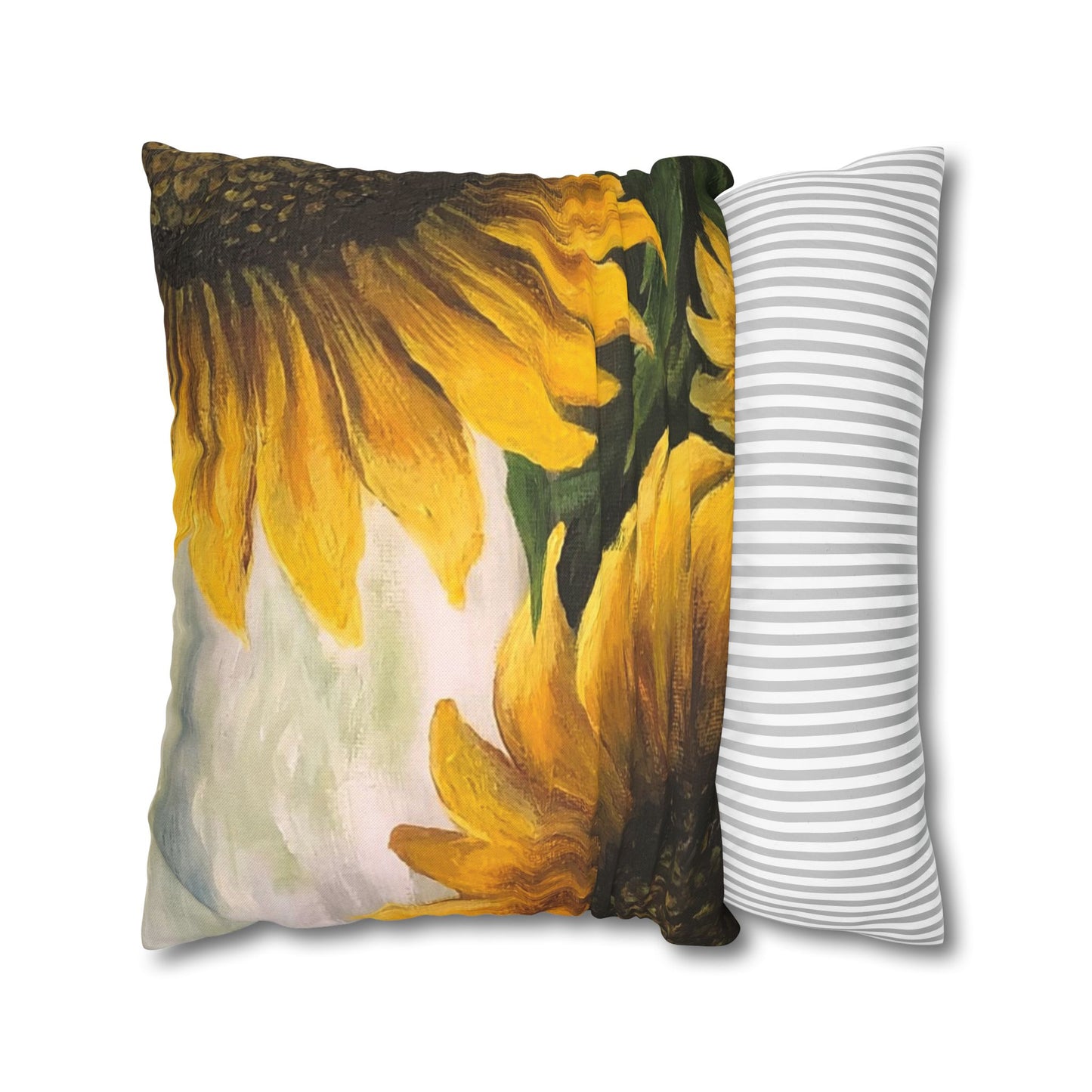 Spun Polyester Square Pillowcase, Sunflowers