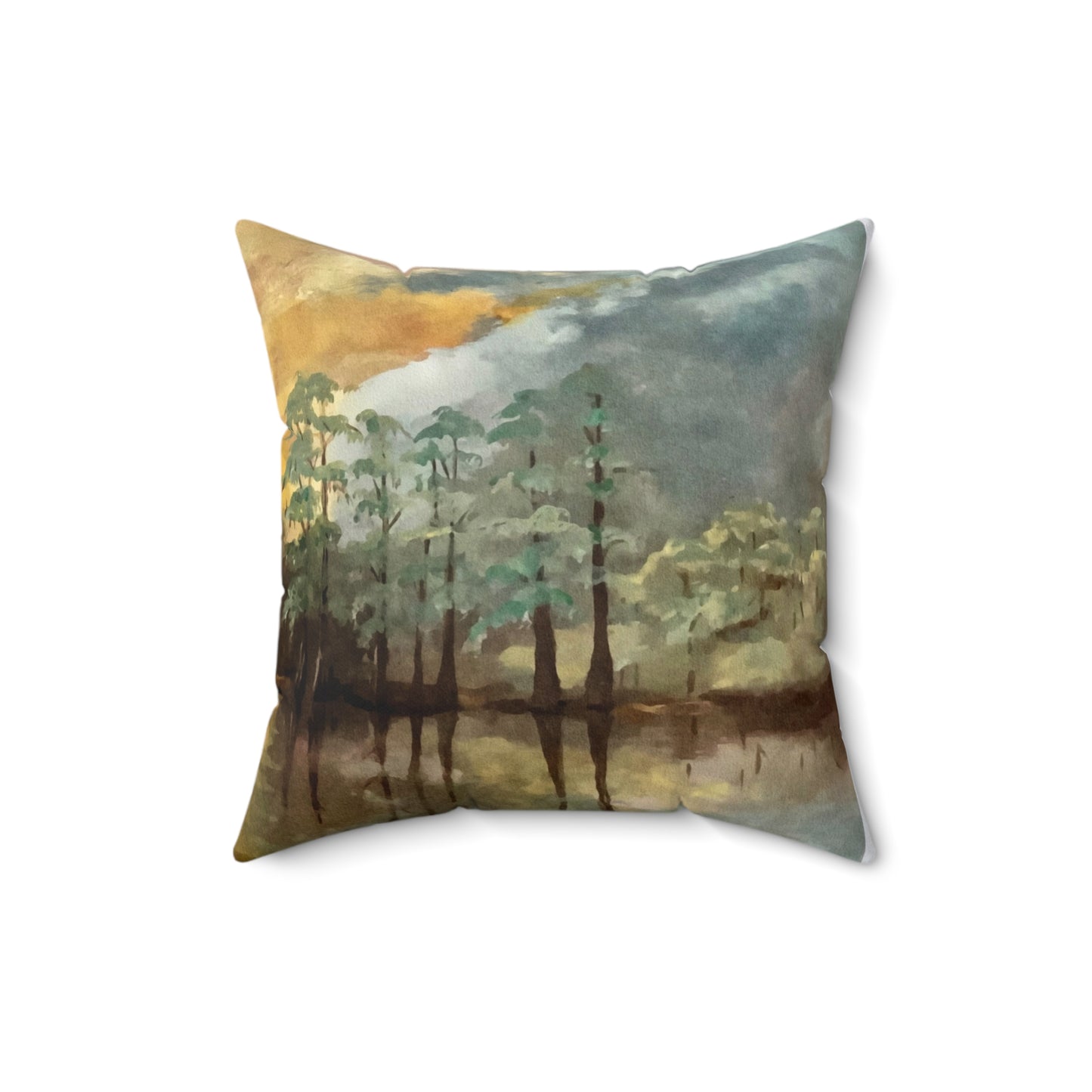 Spun Polyester Square Pillow, Moon Lake, FrediFreds Home Collection