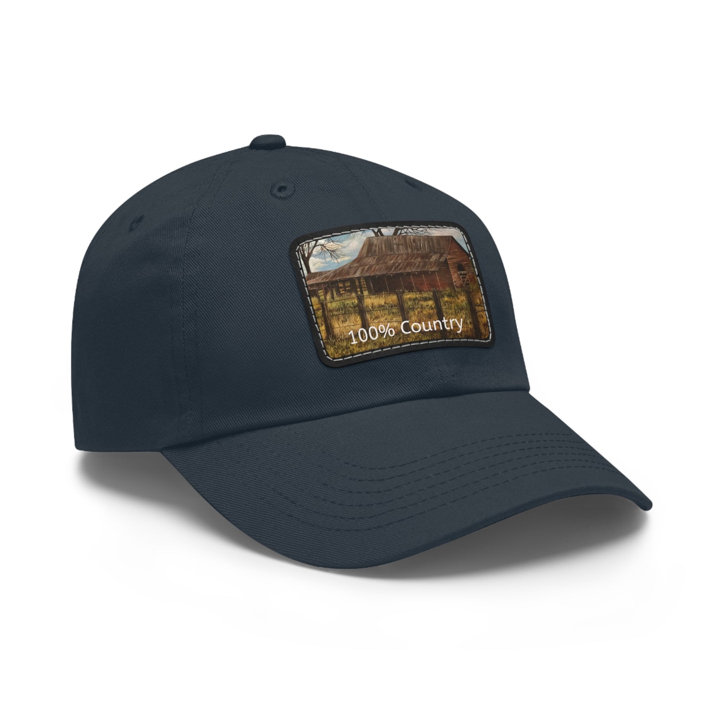 Dad Hat with Leather Patch (Rectangle), 100% Country, FrediFreds Home Collection