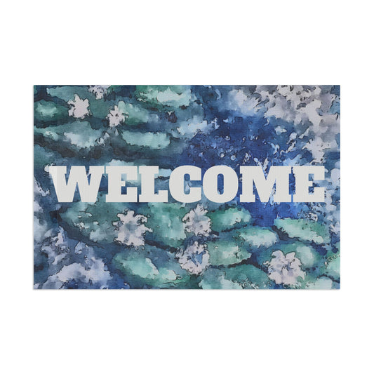 Flag, Water Lilies, Welcome, FrediFreds Home Collection