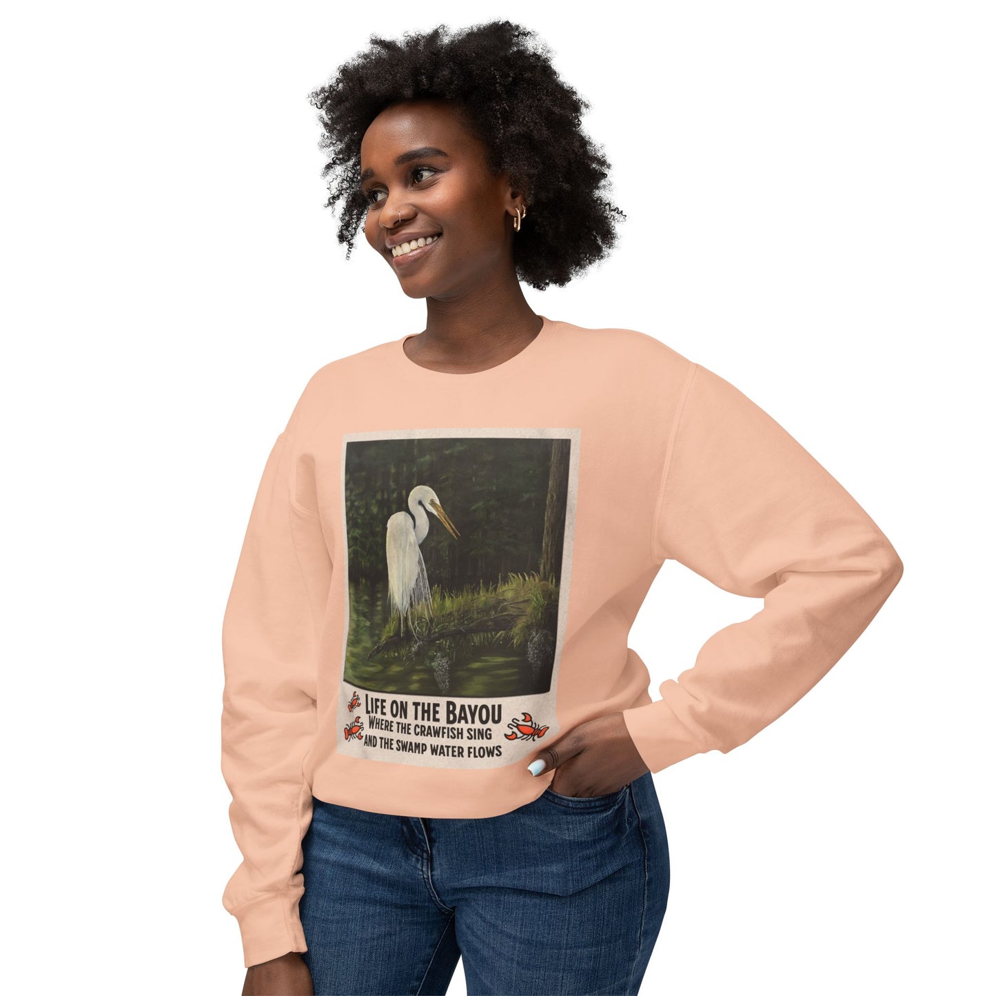 Unisex Lightweight Crewneck Sweatshirt, Life on the Bayou