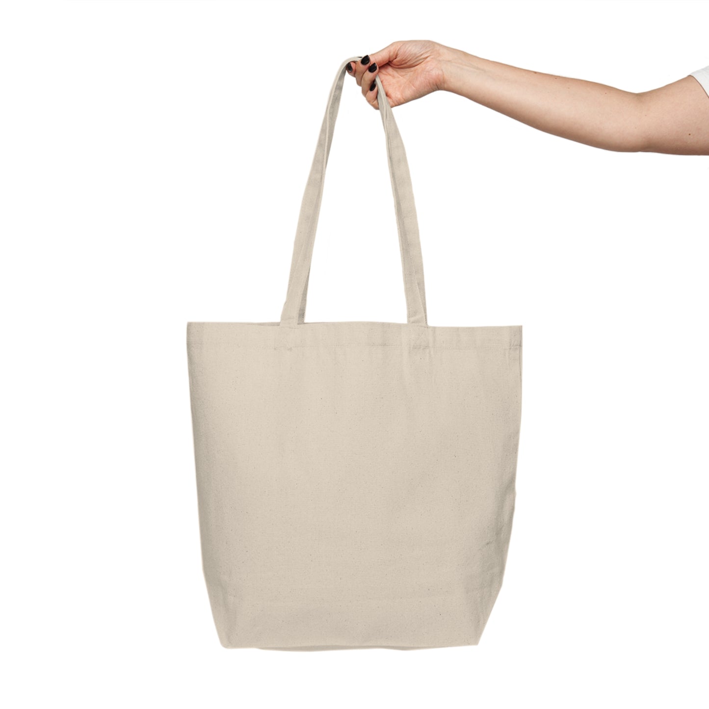 Canvas Shopping Tote With Printed Design "Grit Prevails"