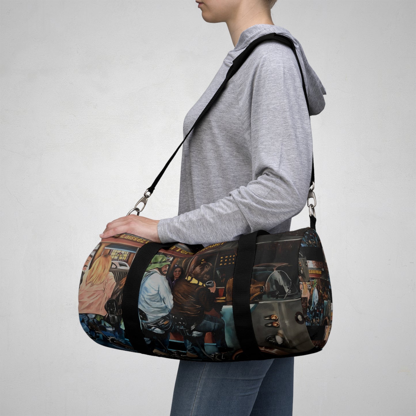 Duffel Bag With Print Design "Let the Good Times Roll"