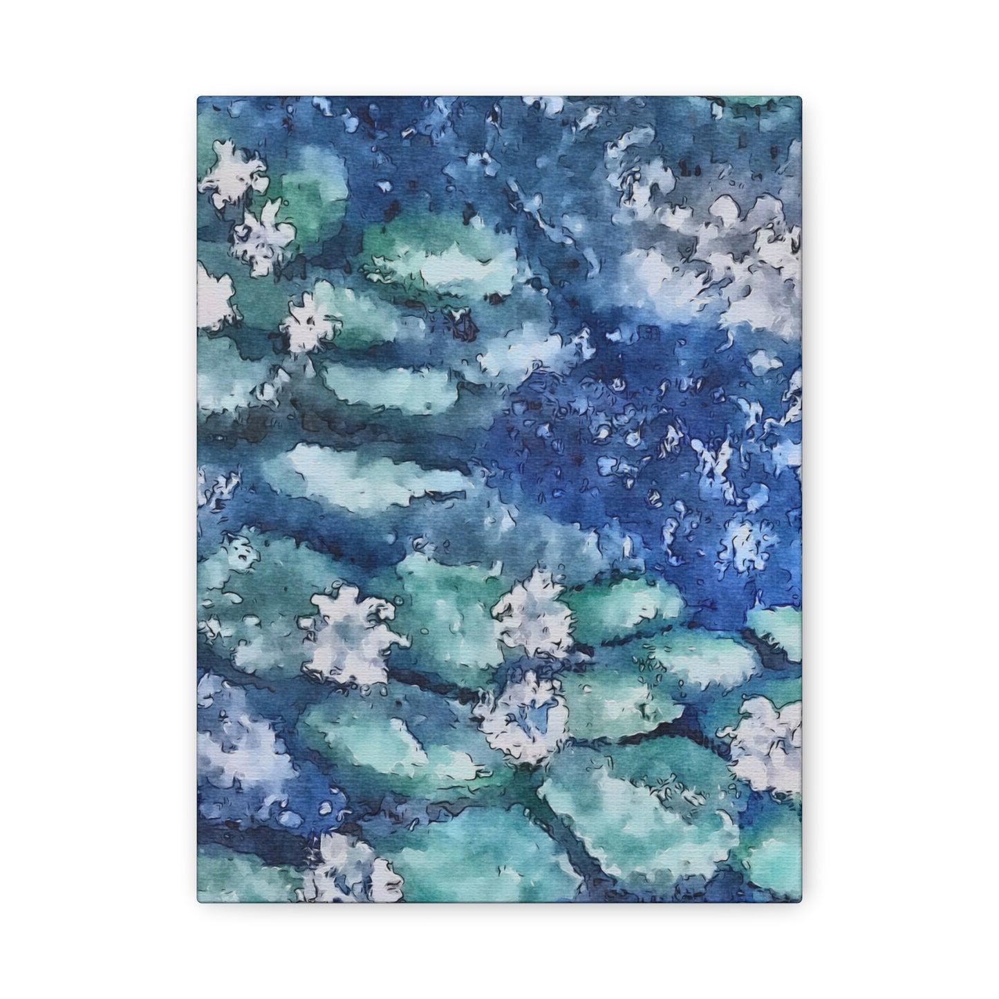 Matte Canvas, Stretched, 1.25", Water Lilies, Abstract, FrediFreds Home Collection