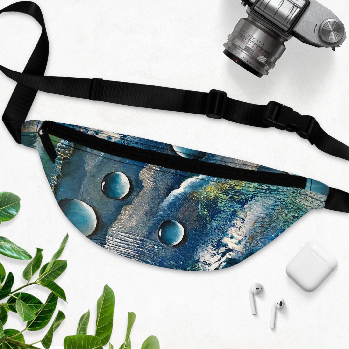 Fanny Pack, Printed Abstract, Ocean Spray, Beachwalker Club Collection